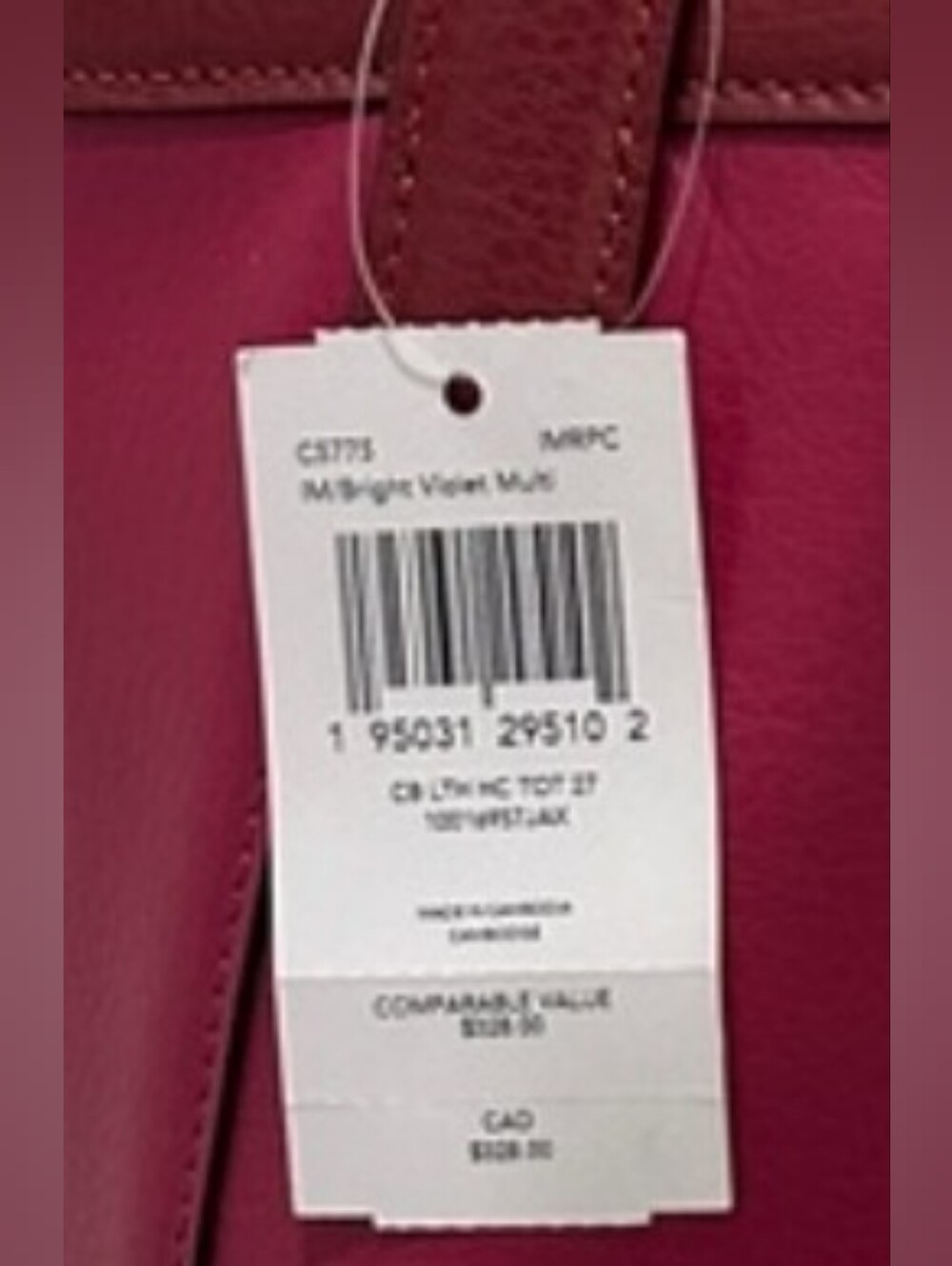 Coach Gallery Tote Horse & Carriage Logo Tote – NWT Magenta/Berry C5775 - Picture 7 of 13